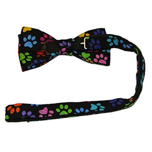 Multicoloured Paw Print Bow Tie by Van Buck
