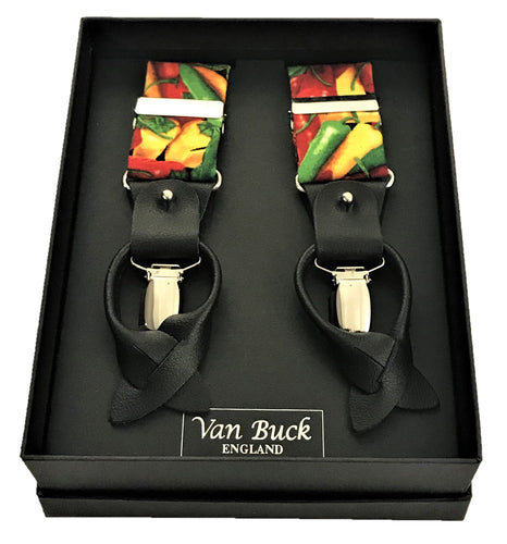 Multi Pepper Party Trouser Braces by Van Buck