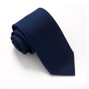 Navy Blue Plain Red Label Silk Tie by Van Buck
