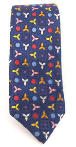 Limited Edition Navy Blue Kaleidoscope Silk Tie by Van Buck