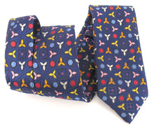 Limited Edition Navy Blue Kaleidoscope Silk Tie by Van Buck