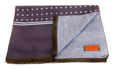 Navy Blue Herringbone and Spot Reversible Scarf & Block Socks Gift Set