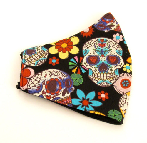 Day Of The Dead Fun Skull Cotton Face Covering / Mask