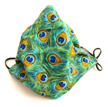 Peacock Feathers Pattern Pleated Face Covering / Mask