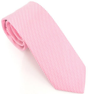Baby Pink Woven Silk Tie by Van Buck