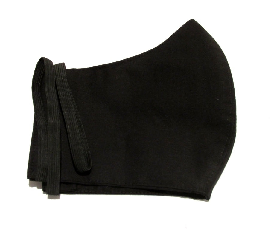 Plain Black Cotton Face Mask Plain Black Face Covering Stylish Face