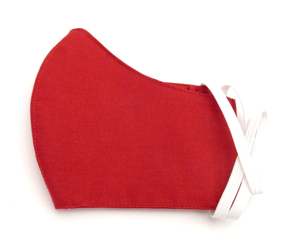 Plain Red Cotton Face Mask - Plain Red Face Covering - Stylish Face ...