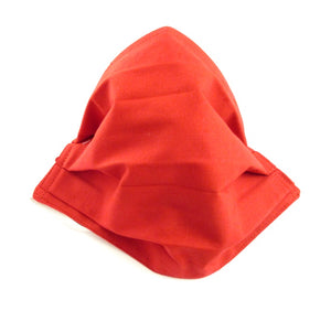 Plain Red Pleated Face Covering