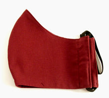 Plain Wine Red Cotton Face Covering / Mask