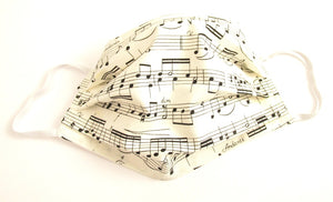 Face Mask Pleated Music Notes