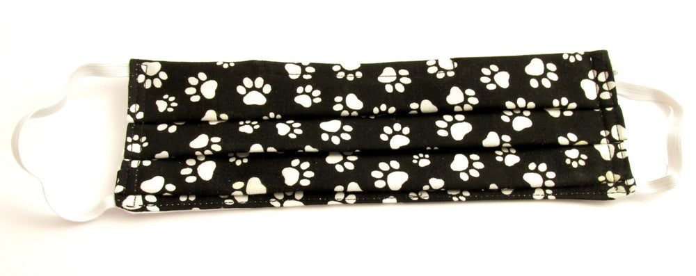 Face Mask Pleated Paw Prints