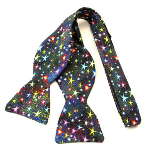 Small Multicoloured Stars Self-Tied Bow Tie by Van Buck