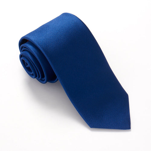 French Blue Plain Red Label Silk Tie by Van Buck