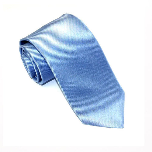 Sky Blue Plain Red Label Silk Tie by Van Buck