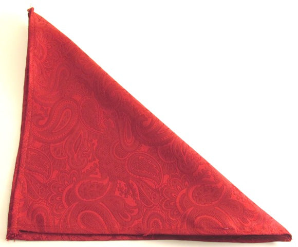 Red Paisley Silk Pocket Square by Van Buck