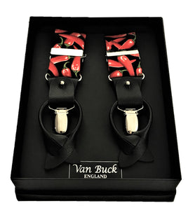 Red Pepper Party Trouser Braces by Van Buck