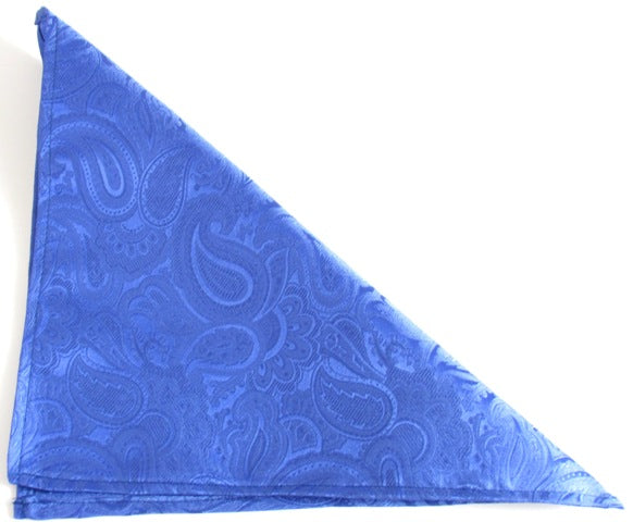 Royal Blue Paisley Silk Wedding Pocket Square by Van Buck