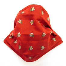 Red Flower Pattern Silk Face Covering / Mask
