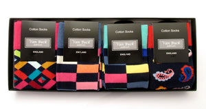 Van Buck 4 Pairs Of Geometric & Paisley Socks Gift Set