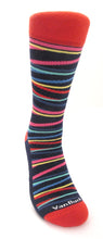 Navy Blue & Grey Reversible Scarf & Stripe Socks Gift Set