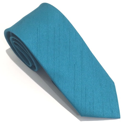 Turquoise Slub Plain Tie by Van Buck