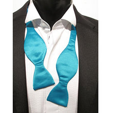 Turquoise Self-Tied Wedding Bow Tie by Van Buck