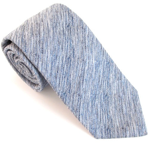 Mid Blue Twisted Soho Silk Tie by Van Buck