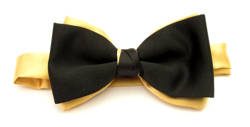 Black & Gold Two Tone Bow Tie by Van Buck