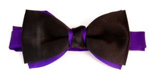 Black & Purple Two Tone Bow Tie by Van Buck