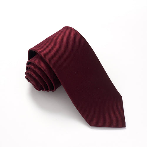 Wine Plain Red Label Silk Tie by Van Buck