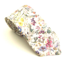 BOYS Wild Flowers Ivory Cotton Boys Tie Made with Liberty Fabric