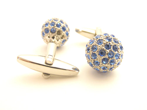 Blue Crystal Ball Novelty Cufflinks by Van Buck