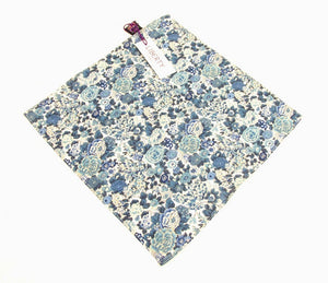 Elysian Day Blue Cotton Pocket Square Made with Liberty Fabric