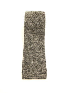 Grey Knitted Marl Silk Tie by Van Buck