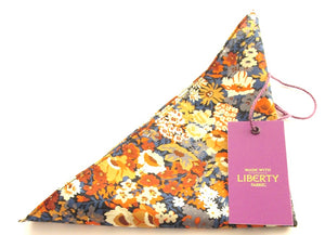 Thorpe Orange Cotton Pocket Square Made with Liberty Fabric