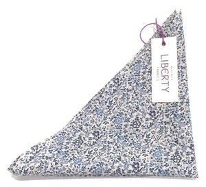 Katie & Millie Blue Cotton Pocket Square Made with Liberty Fabric