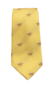 Yellow Horse Racing Silk Tie by Van Buck