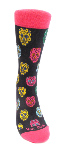 Van Buck Limited Edition Navy Multicoloured Skull Socks 