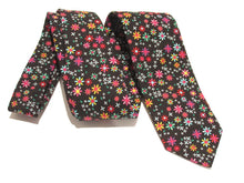Multicoloured Daisy Floral Cotton Tie by Van Buck