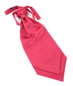 Cerise Pink Satin Wedding Cravat by Van Buck