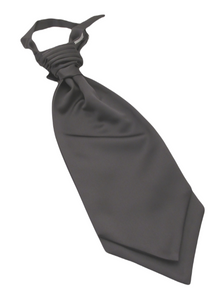 Dark Grey Satin Wedding Cravat by Van Buck