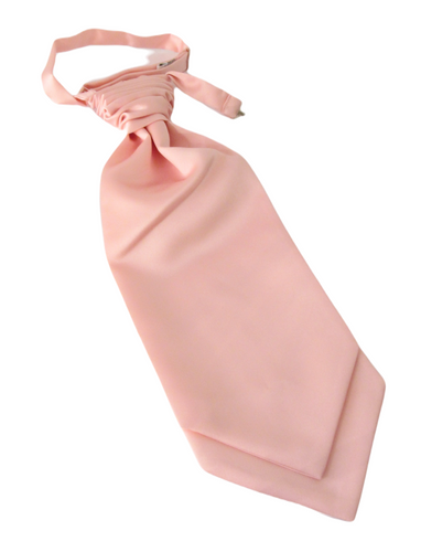 Baby Pink Satin Wedding Cravat by Van Buck