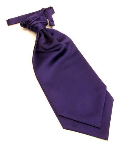 Bright Purple Satin Wedding Cravat by Van Buck