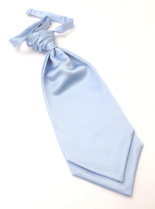 Sky Blue Satin Wedding Cravat by Van Buck