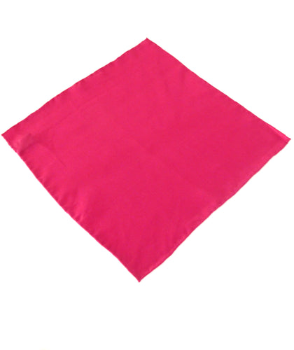 Cerise Pink Plain Silk Pocket Square by Van Buck