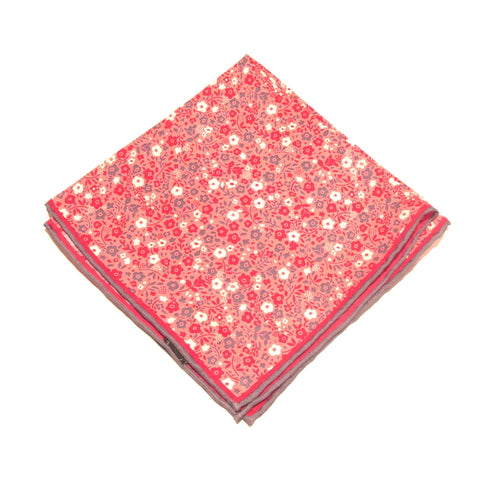 Pink Floral Silk Fancy Pocket Square by Van Buck