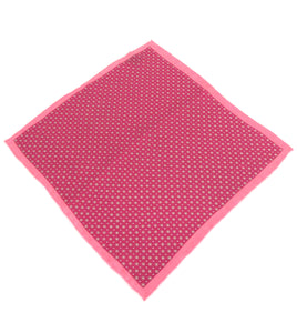 Pink with Cerise Circle Silk Fancy Pocket Square by Van Buck