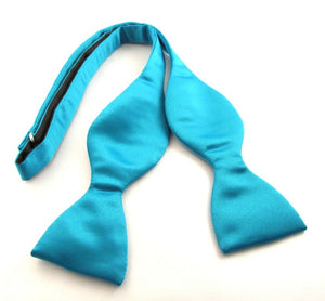 Turquoise Self-Tied Wedding Bow Tie by Van Buck