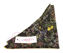 Wild Flowers Navy Cotton Pocket Square Made with Liberty Fabric