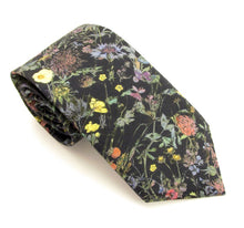 Wild Flowers Navy Tie & Trouser Braces Set Made with Liberty Fabric